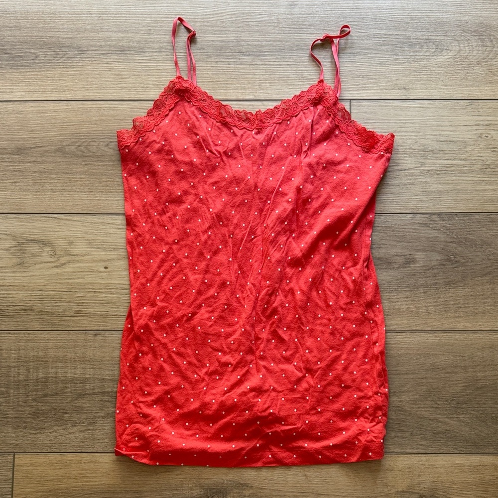GAP Coral Lace Polka Dot Camisole